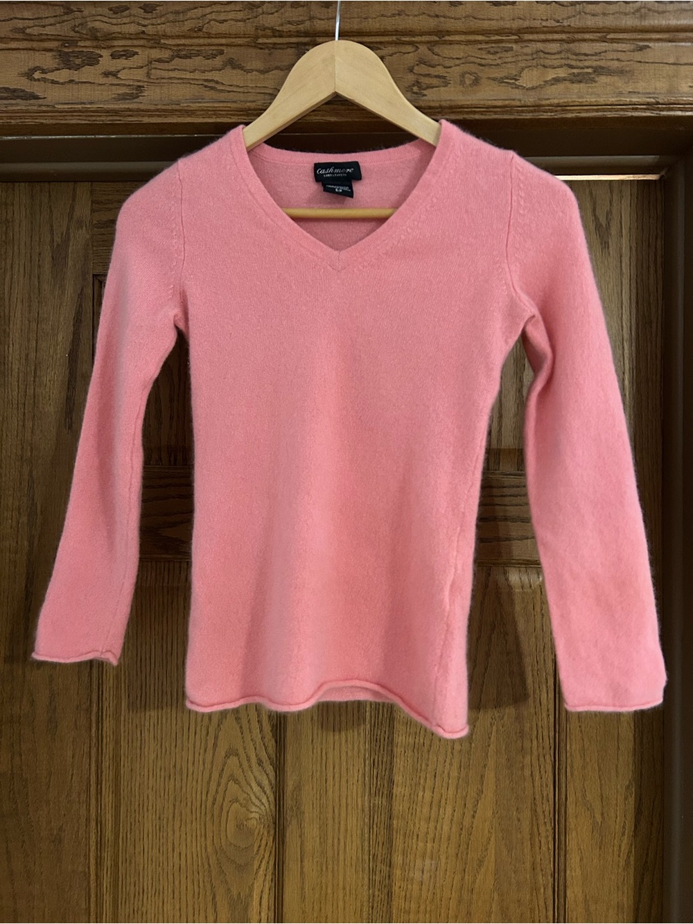 Lord & Taylor Pink V-Neck Cashmere